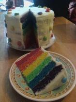 Can anyone give me tips for making a rainbow cake?