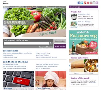 New look food and recipes section - win free fruit & veg for a year!