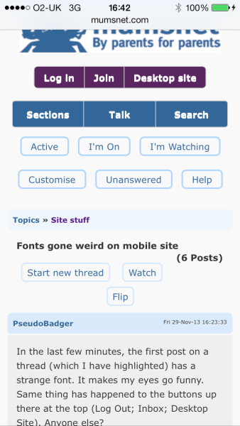 Fonts gone weird on mobile site
