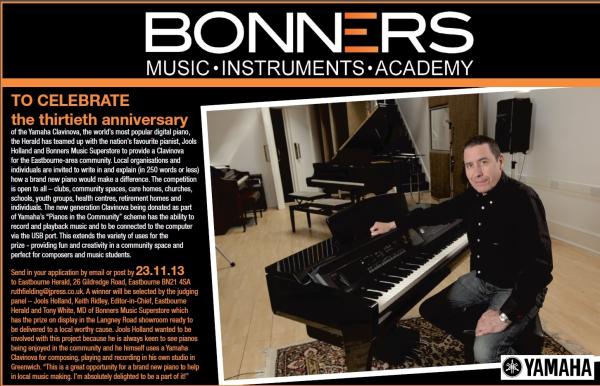 An Eastbourne club, group or individual can win a Yamaha piano