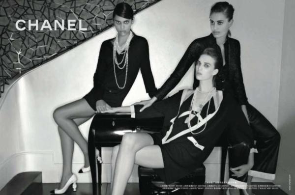 Chanel ad- model with moustache