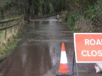 Flood water contaminated by sewage.