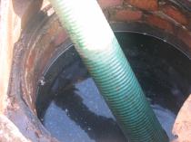 Flood water contaminated by sewage.