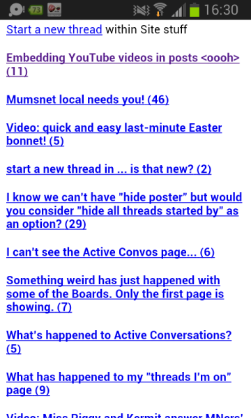Mumsnet has gone all funny on my phone
