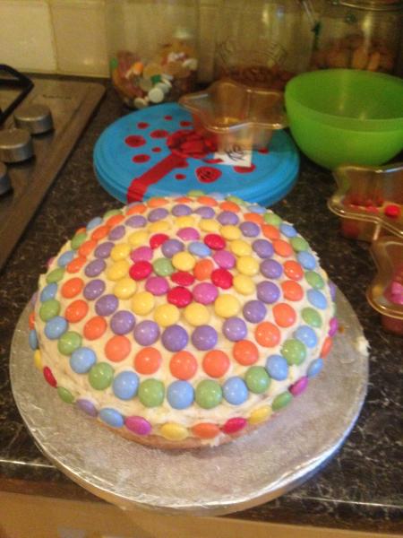 Smartie cake help, please