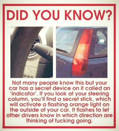 To think people who don't use their indicators should be fined?