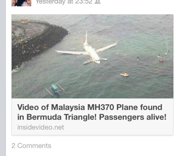 Missing Malaysia Air plane