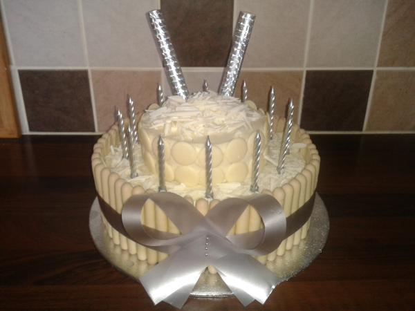Recipes or ideas needed for a white chocolate birthday cake please
