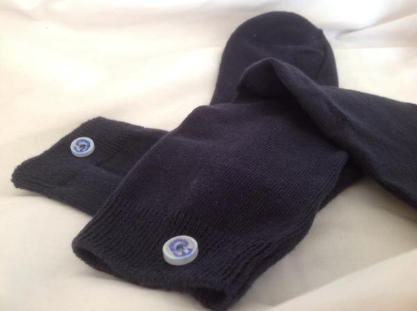 Where's the best place to sew a name tag onto a sock?