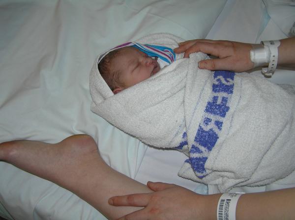 Which sort of blanket do they wrap baby in after a c-section?
