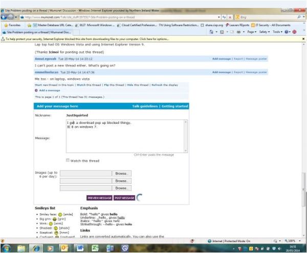 Site Problem posting on a thread