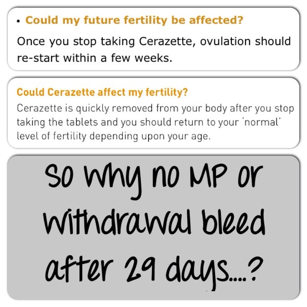 trying to get pregnant after taking cerazette