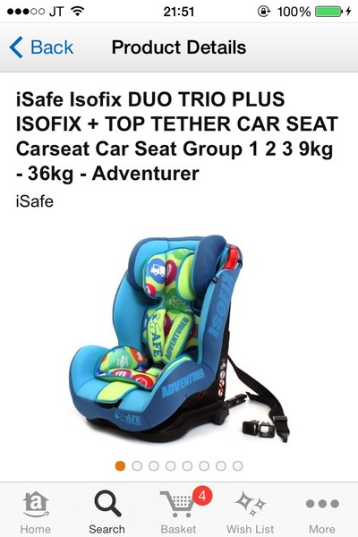 Isofix car seat group 1/2/3