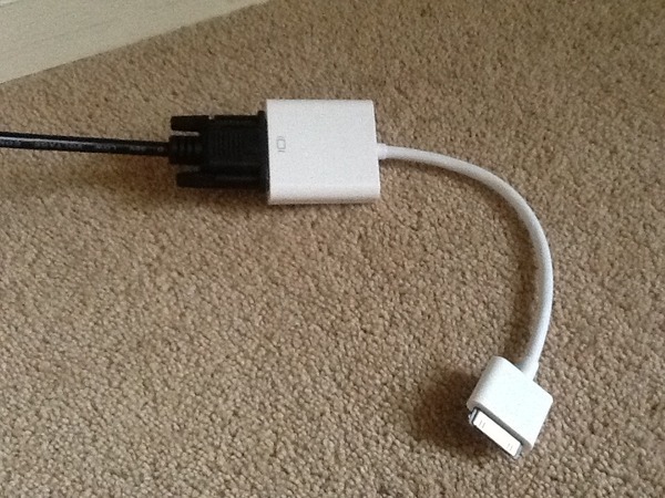 Playing movies from my iPad through my tv.