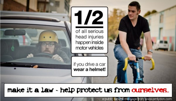 To think helmets should be a legal requirement for all cyclists...