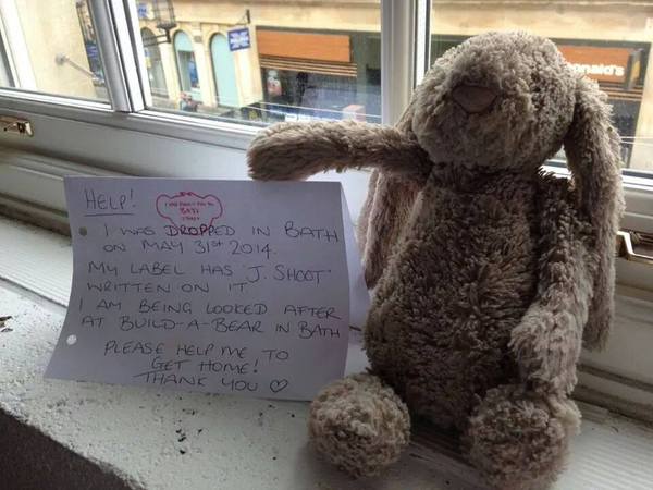 Jellycat Rabbit found in Bath May 31st