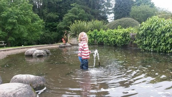 To let my son play in the fountain?