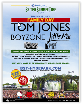 COMPETITION! Two family tickets to win:  the British Summer Time Hyde Park Family Day (Sunday, 13th July 2014). CLOSED