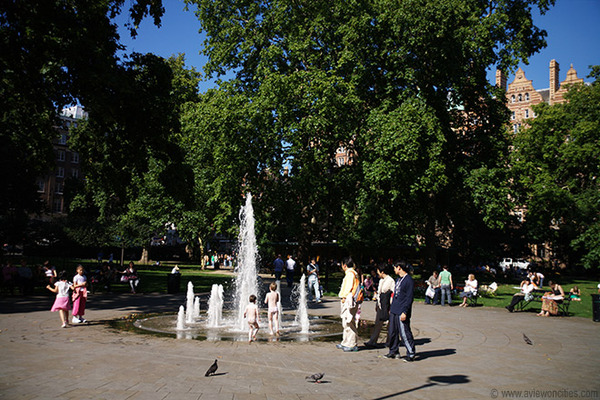 To let my son play in the fountain?