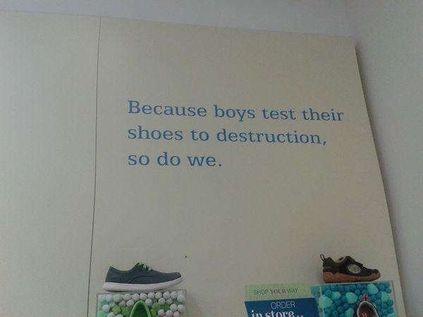 To think these posters in Clark's are sexist?