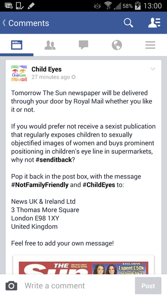 To be absolutely steaming about having a free copy of the Sun delivered by Royal Mail?