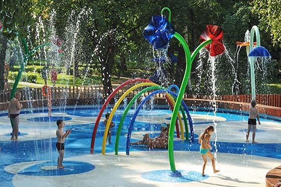 To let my son play in the fountain?