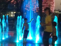 To let my son play in the fountain?