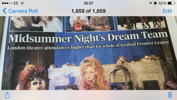 To think that £1 billion of tax payers money spent on the arts in this country really only serves a minority