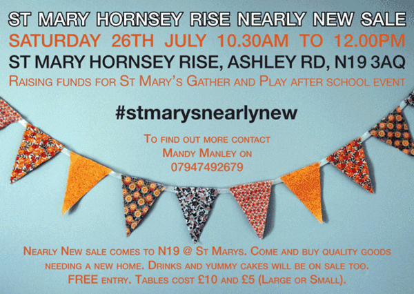 Nearly New Sale This Saturday 26th July 2014
