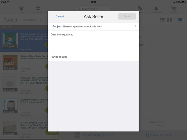Sending photos using ebays 'ask the seller a question' email?