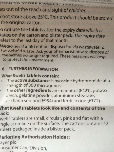 dairy-free and travel sickness tablets.  what do you do?