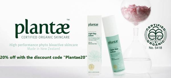 20% of certified organic skincare Plantae voucher code