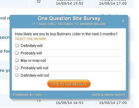 Site Survey Pop-Up