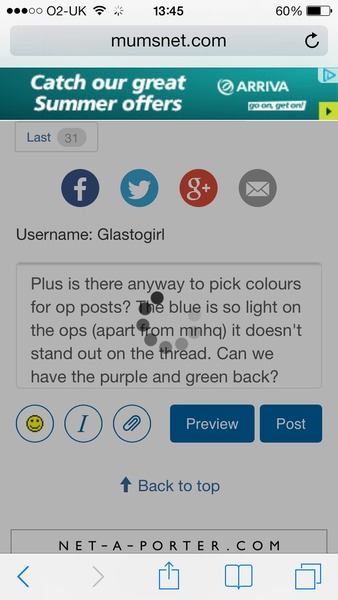 Official Mumsnet mobile thread numéro deux