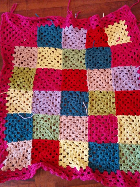 leftover granny squares in cashmerino