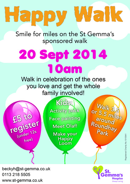 Looking for a family friendly Saturday activity? Come join in with the St Gemma's Happy Walk