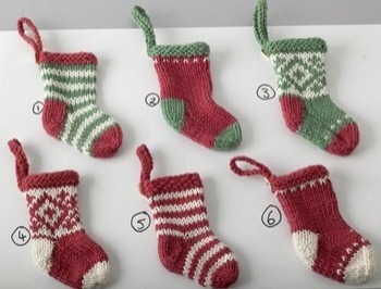 Cheap, Christmassy coloured (red, green, cream, bron, spotty, starred, stripey) Baby socks for Advent garland