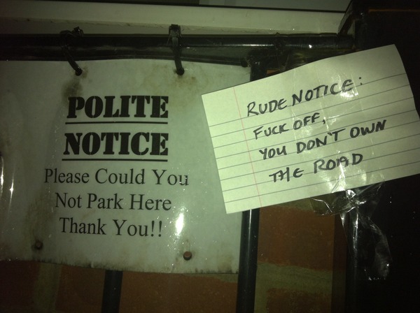 To think that a public road is just that (yep - it's another parking one)