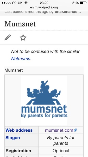Official Mumsnet mobile thread numéro deux