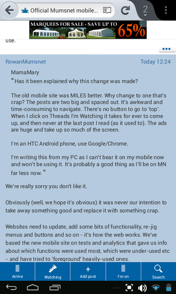 Official Mumsnet mobile thread numéro deux