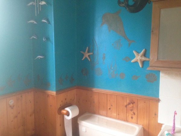 This must win a prize for the most 'interesting ' bathroom!