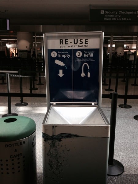 to think that the reason for liquids restrictions at airports is commercial rather than security?