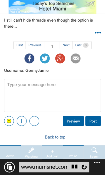 Official Mumsnet mobile thread numéro deux