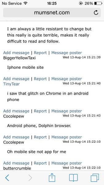 New layout on mumsnet , Mmm not sure I like