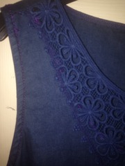 I've just dyed a pink dress blue but it's left bloody pink stitching!