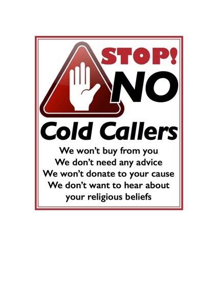 Cold callers knocking on door
