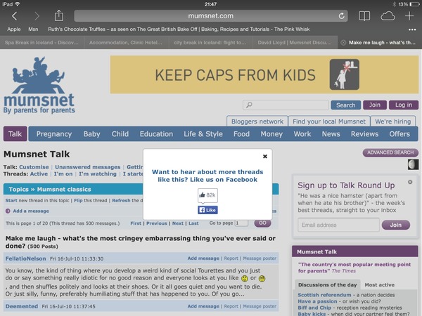 AIBU to be annoyed with mumsnet