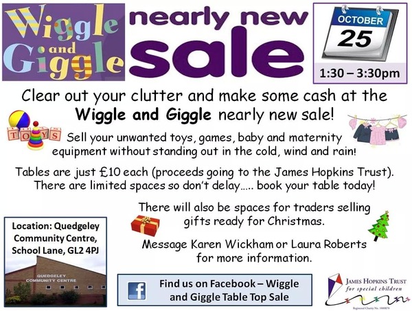 Nearly New Sale - 25th October - 1.30pm - Quedgeley