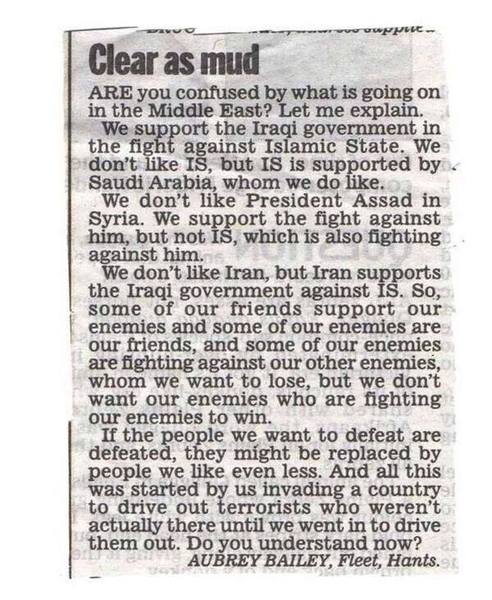 to think the UK should not get involved militarily with wars in the middle east?