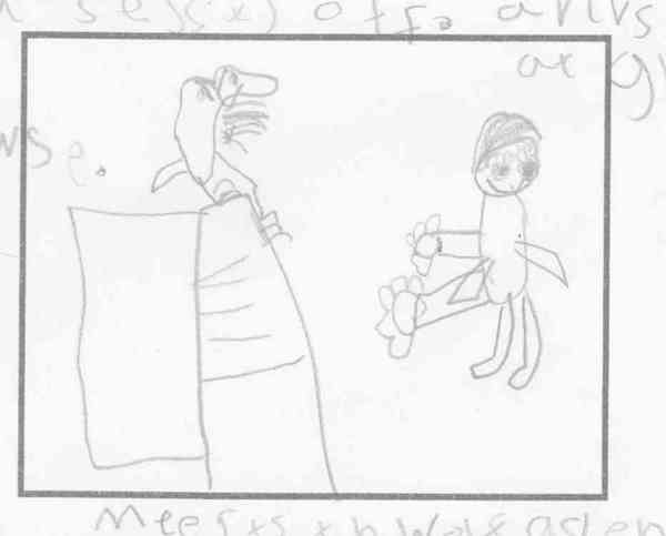 to think you lot won't guess what my five year old has drawn...